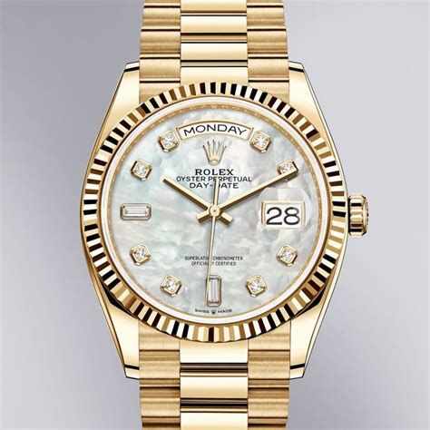 gold rolex day date mother of pearl 36mm for sale